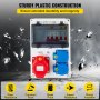 VEVOR Wall Power Distributor, ABS Plastic, Distribution Board with 2 x Schuko Socket 230V/16A ABL IP54, 1 x CEE Socket 400V/16A 5-Pin ABL IP44, 1/3-Pin Circuit Breaker, for Outdoor Construction Site