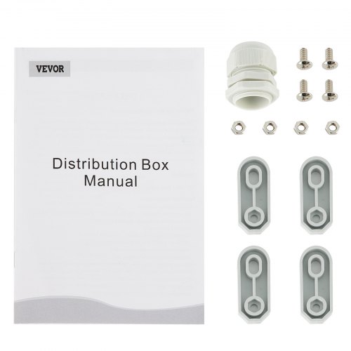VEVOR Wall Power Distributor, ABS Plastic, Distribution Board with 6 x Schuko-Sockets 230 V 16 A Blue ABL IP54, 1 x FI Fuse 40A-30mA, 6 x 1-Pin LS C16A Circuit Breaker, for Outdoor Construction Site