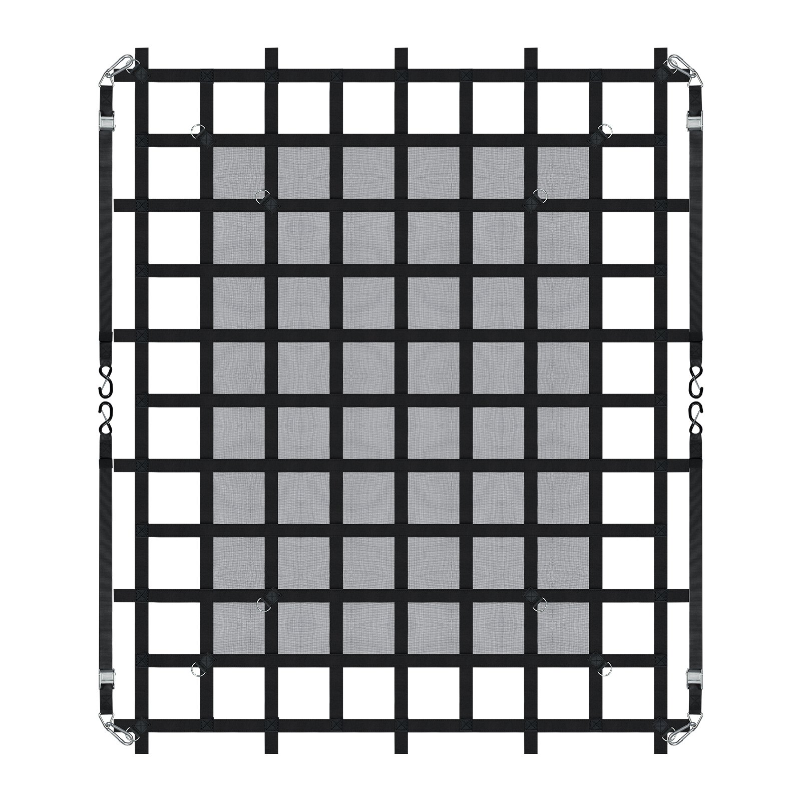 VEVOR Cargo Net, 72 in x 57 in, Heavy Duty Truck Cargo Net for Truck Bed, 4 Adjustable Straps with Carabiners & S-Hooks, Wear-resistant & Weather-proof, Suitable for Pickup, Truck, Jeep, SUV, Boat