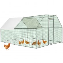 VEVOR Large Metal Chicken Coop Hen Run House Flat Walk-in Cage 12.8x9.8x6.5 ft.