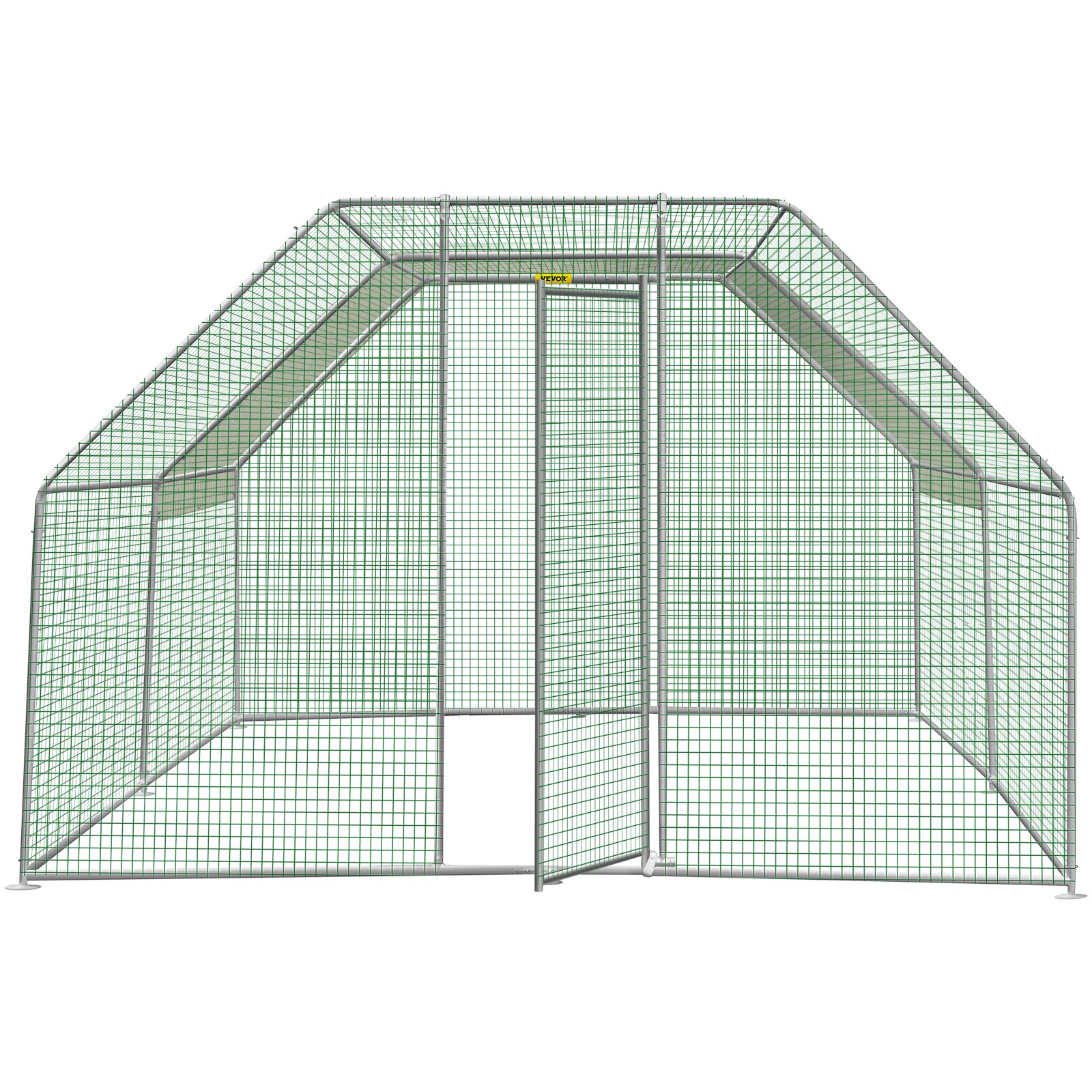 VEVOR Large Metal Chicken Coop Hen Run House Flat Walk-in Cage 12.8x9.8x6.5 ft.