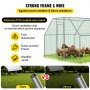 VEVOR Large Metal Chicken Coop, Zinc Galvanized Metal Hen Run House, Flat Shaped Outdoor Walk-in Poultry Cage, 19.3x9.8x6.5 ft. Walk-in Metal Hen Cage w/ Waterproof Cover, for Backyard Farm Use