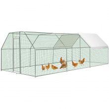 Dropship Large Metal Chicken Coop Upgrade Three Support Steel Wire  Impregnated Plastic Net Cage, Oxford Cloth Silver Plated Waterproof UV  Protection, Duck Rabbit Sheep Bird Outdoor House 9.2'W X 18.7'L X 6.5'H