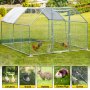VEVOR 2.8x3.8M Metal Chicken Coop Walk-in Cage Large Run House Shade Pen Cover
