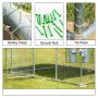 VEVOR Metal Chicken Coop Walk-in Coop With Cover 9.5' x 6.5' Large Cage Flat Roof