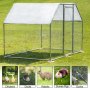 VEVOR Metal Chicken Coop Walk-in Coop With Cover 9.5' x 6.5' Large Cage Flat Roof