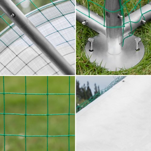 VEVOR Large Metal Chicken Coop with Run, Walk-in Chicken Run for Yard with Waterproof Cover, Spire Outdoor Poultry Cage Hen House, 6.5x9.8x6.5ft Large Space for Chicken, Duck Coops and Rabbit Runs