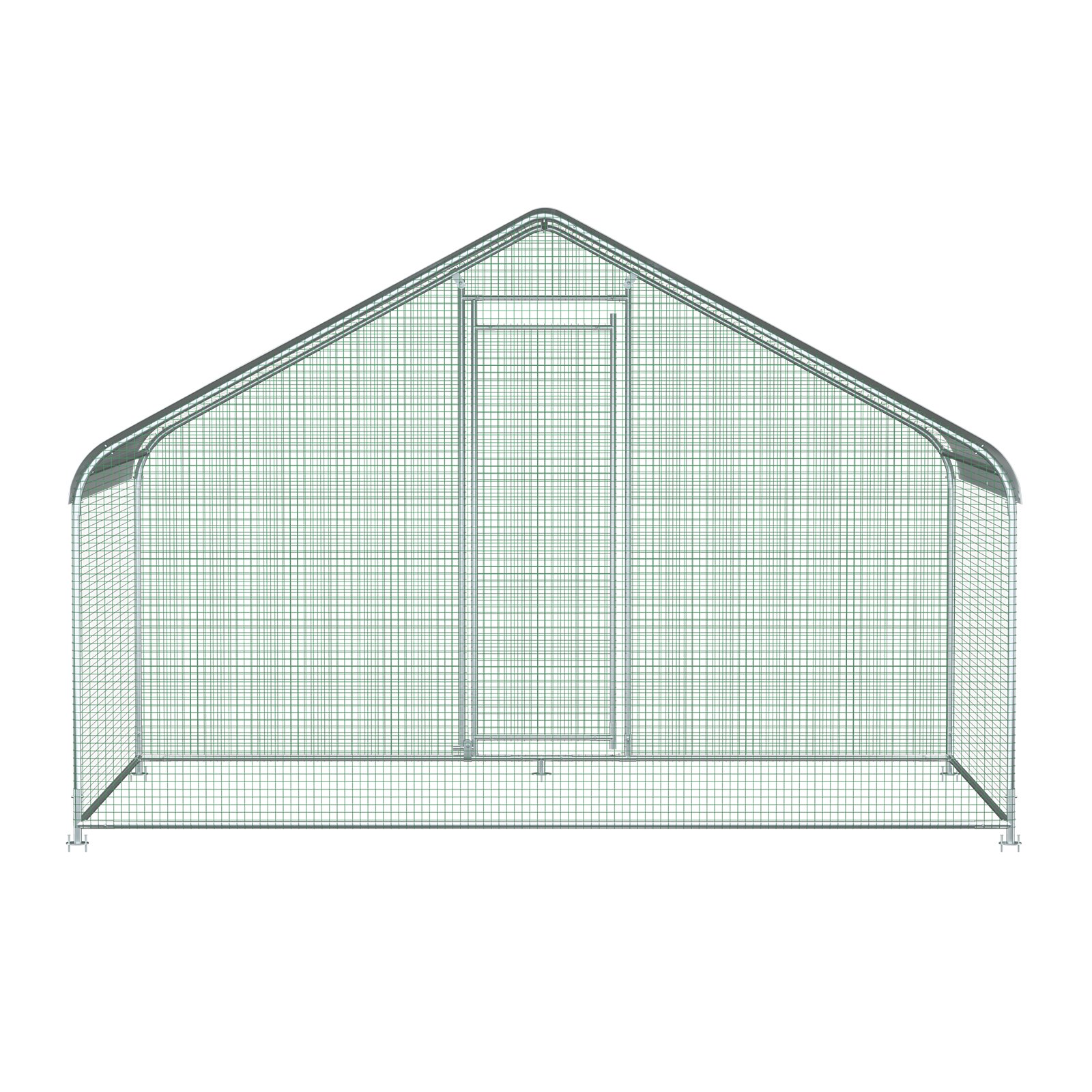 VEVOR Large Metal Chicken Coop Hen Run House Spire Walk-in Cage 6.5x9.8x6.5 ft.