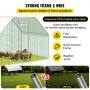 VEVOR Large Metal Chicken Coop with Run, Walkin Chicken Run for Yard with Waterproof Cover, Outdoor Poultry Cage Hen House, 6.5x9.8x6.5ft Large Space for Duck Coops and Rabbit Runs, Silver