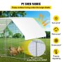 VEVOR Large Metal Chicken Coop with Run, Walkin Chicken Run for Yard with Waterproof Cover, Outdoor Poultry Cage Hen House, 6.5x9.8x6.5ft Large Space for Duck Coops and Rabbit Runs, Silver