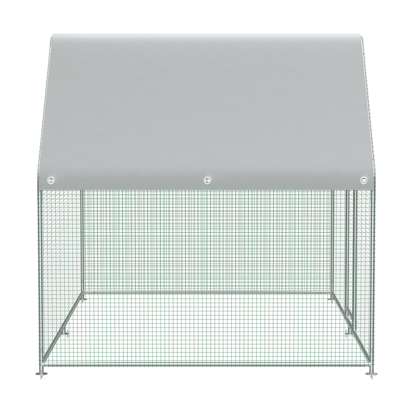 VEVOR Large Metal Chicken Coop with Run, Walkin Chicken Run for Yard with Waterproof Cover, Outdoor Poultry Cage Hen House, 6.5x9.8x6.5ft Large Space for Duck Coops and Rabbit Runs, Silver