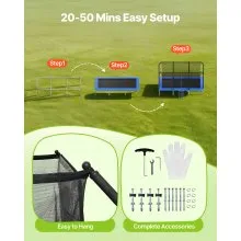 VEVOR Outdoor Trampoline, 8 x 14FT Rectangle Trampoline, ASTM Approved  Recreational Trampolines with Enclosure Net, Max 265 lbs Weight Capacity, Anti-Rust Rectangular Trampolines for Kids & Adults