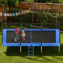 VEVOR Outdoor Trampoline, 8 x 14FT Rectangle Trampoline, ASTM Approved  Recreational Trampolines with Enclosure Net, Max 265 lbs Weight Capacity, Anti-Rust Rectangular Trampolines for Kids & Adults