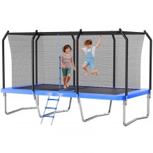VEVOR Outdoor Trampoline, 8 x 14FT Rectangle Trampoline, ASTM Approved  Recreational Trampolines with Enclosure Net, Max 265 lbs Weight Capacity, Anti-Rust Rectangular Trampolines for Kids & Adults