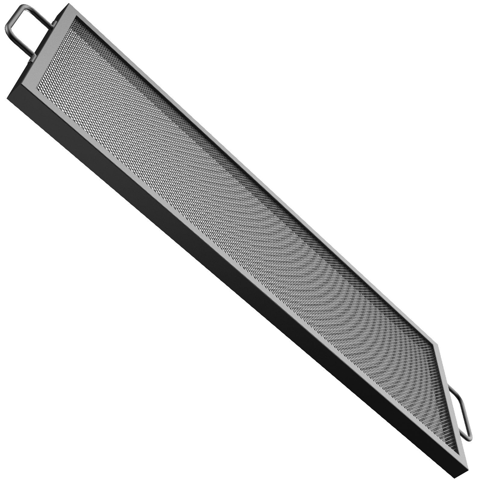 VEVOR Rejilla rectangular para hoguera, rejilla rectangular X-Marks, rejilla de acero negro, rejilla para cocinar con asas, parrilla para hoguera, (44 x 15 pulgadas)