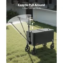 VEVOR 80QT Rolling Ice Chest on Wheels Drink Cooler Cart with Telescopic Handle