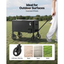 VEVOR 80QT Rolling Ice Chest on Wheels Drink Cooler Cart with Telescopic Handle