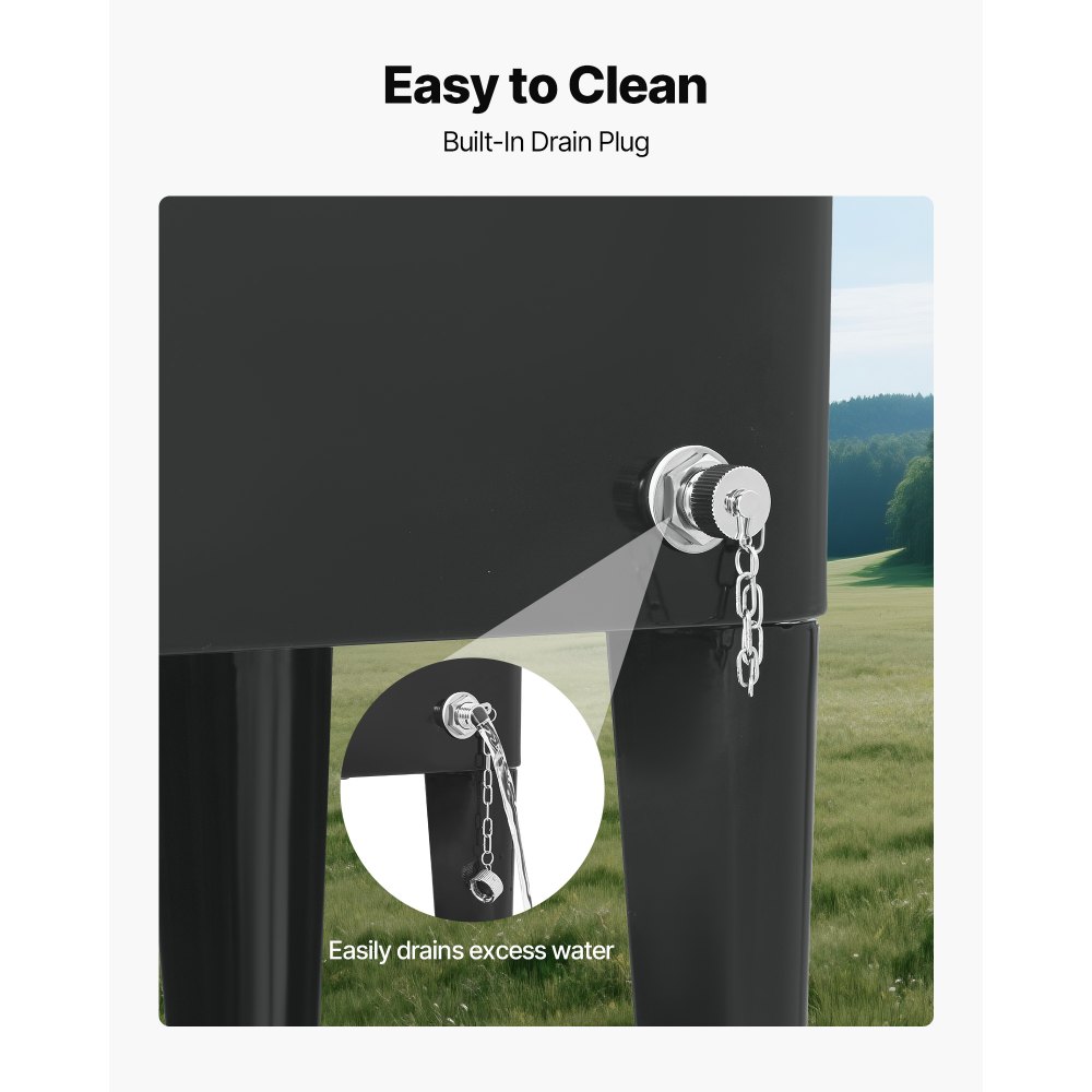 VEVOR 80 Quart Rolling Ice Chest, Holds up to 50 Bottles / 110 Cans, Portable Patio Party Bar Drink Cooler Cart with Bottom Shelf, Beverage Pool with Side Basket and Bottle Opener, Black