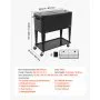 VEVOR 80 Quart Rolling Ice Chest, Holds up to 50 Bottles / 110 Cans, Portable Patio Party Bar Drink Cooler Cart with Bottom Shelf, Beverage Pool with Side Basket and Bottle Opener, Black
