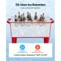 VEVOR 75.71 L Rolling Ice Chest, Holds up to 50 Bottles / 110 Cans, Portable Patio Party Bar Drink Cooler Cart with 4 Swivel Casters (2 with Brakes), Beverage Cooler Trolley with Bottle Opener, Red
