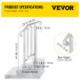 VEVOR Outdoor Stair Railing, Alloy Metal Hand Railing, Fit 1 or 2 Steps Flexible Transitional Handrail, Outdoor Stair Rail W/ Installation Kit, Step Handrail for Concrete or Wooden Stairs, Silver