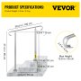 VEVOR Outdoor Stair Railing, Fit 2 or 3 Steps Alloy Metal Handrailing, Front Porch Flexible Transitional Handrail, Stand Colomn Step Rail with Installation Kit, for Concrete or Wooden Stairs, Silver
