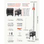 VEVOR Wood Stove Portable Wood Burning Camping Tent Stove Carbon Steel, for Outdoor Heating Cooking Drying, with Extended Chimney Pipes, Separate Ash Drawer, Heat-Resistant Glass Window, Gloves