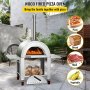 VEVOR træfyret udendørs pizzaovn, 32" størrelse, 3-lags pizzamaskine i rustfrit stål med hjul til udendørs køkken, inkluderer pizzasten, pizzaskræl og børste, professionel serie