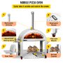 VEVOR 44" Wood Fired Artisan Pizza Oven, 3-Layer Stainless Steel Pizza Maker with Wheels for Outside Kitchen, Includes Pizza Stone, Pizza Peel, and Brush, Professional Series,Outdoor or Indoor.