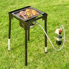 VEVOR Single Burner Outdoor Camping Stove, 30,000-BTU Camping Modular Cooking Stove, Heavy Duty Carbon Steel Gas Cooker with Detachable Legs Stand & PSI Regulator, for BBQ Home Camp Patio RV Cooking