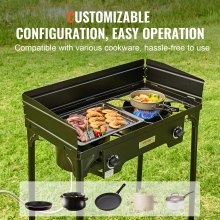 VEVOR Double Burner Outdoor Camping Stove Cooking Stove Portable BBQ Gas Cooker