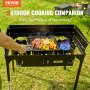 VEVOR Triple Burner Outdoor Camping Stove, 90,000-BTU Camping Modular Cooking Stove, Heavy Duty Carbon Steel Gas Cooker with Detachable Legs Stand & PSI Regulator, for BBQ Home Camp Patio RV Cooking