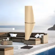 Patio Umbrella Cover for 7ft to 13ft Offset Umbrellas, Water Resistant PU 2000mm, Outdoor Umbrella Cover with Zipper and Rod, Beige