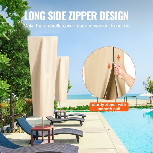large zippered patio umbrella cover Tan Shoulder Strap Size Umbrella Covers,Patio Waterproof Market Parasol