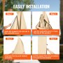 Patio Umbrella Cover for 7ft to 13ft Cantilever Umbrellas, Water Resistant, Outdoor Umbrella Cover with Zipper and Rod, Beige