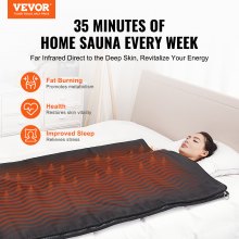VEVOR Sauna Blanket for Detoxification, Portable Far Infrared Sauna for Home Relaxation, 1-6 Level Adjustable Temprature Rannge 95-185℉, 1-60 Minutes Timer, Far Infrared Carbon Heating Sauna Bag