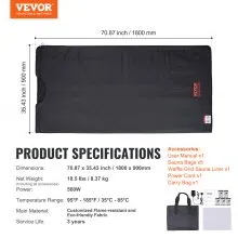 VEVOR Sauna Blanket for Detoxification, Portable Far Infrared Sauna for Home Relaxation, 1-6 Level Adjustable Temprature Rannge 95-185℉, 1-60 Minutes Timer, Far Infrared Carbon Heating Sauna Bag