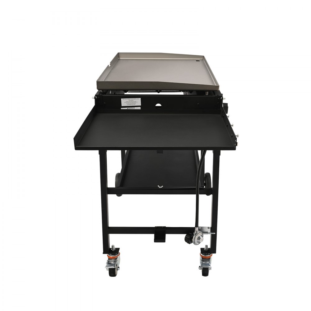 VEVOR Commercial Griddle on Cart, 36" Heavy Duty Manual Flat Top Griddle, Outdoor Cooking Station with Side Shelves, Steel Natural Gas Griddle, 4-Burners Restaurant Portable Grill -  60,000 BTU
