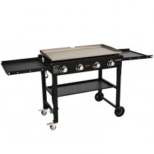  BNDHKR Commercial Gas Griddle, 2400 W Countertop Flat Top  Griddle,2 Burners,Non-Stick Stainless Steel Eppanyaki Grill For Restaurant  with Knobs & Ignition : Patio, Lawn & Garden