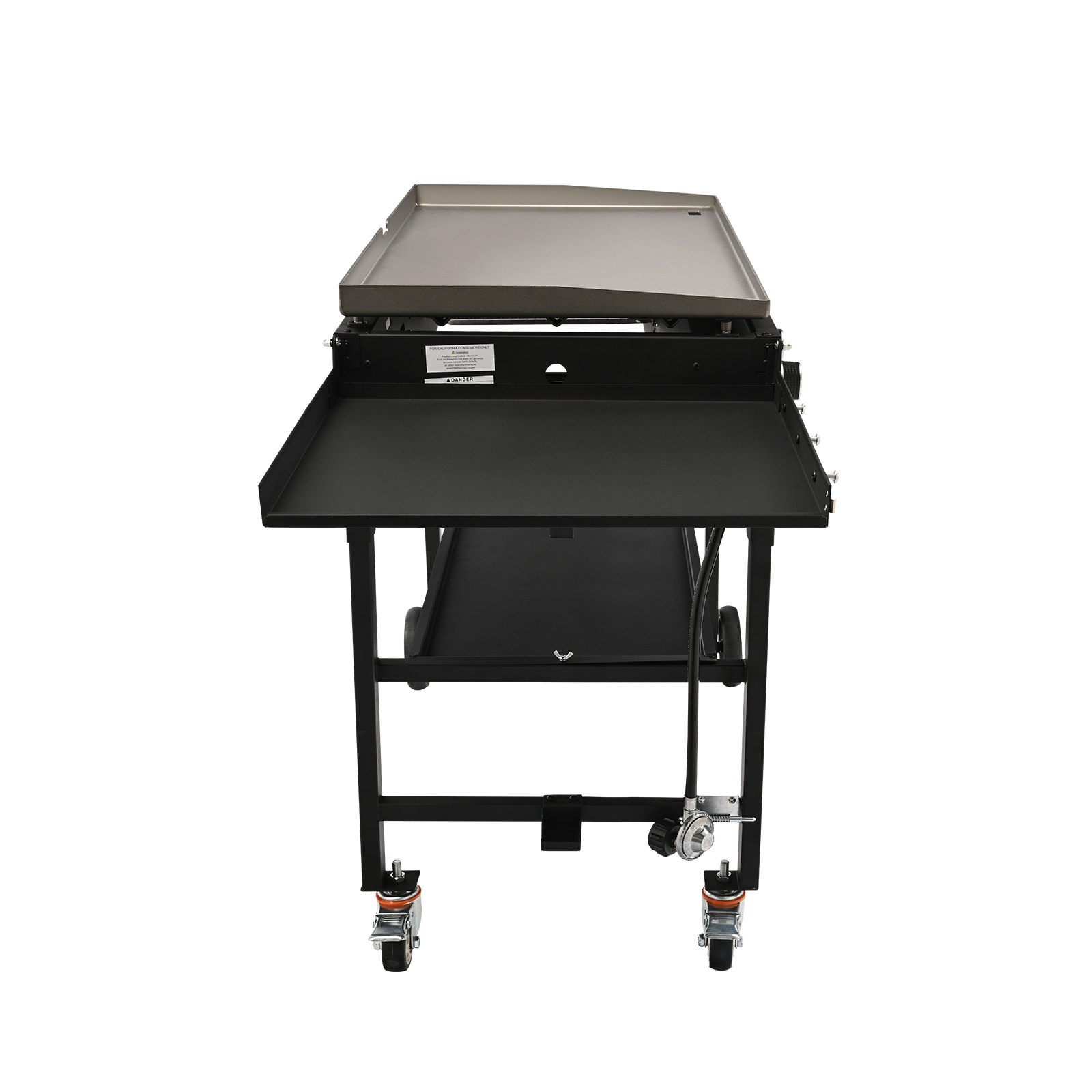 VEVOR Commercial Griddle on Cart, 36" Heavy Duty Manual Flat Top Griddle, Outdoor Cooking Station with Side Shelves, Steel Natural Gas Griddle, 4-Burners Restaurant Portable Grill -  60,000 BTU