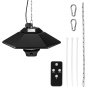 VEVOR Hanging Patio Heater, 2000W Remote Control Outdoor/Indoor Electric Space Infrared Heater, IP34 Protection Ceiling Heater w/ Pull Cord & Adjustable Chain, for Porch,Patio,Dining Room,Studio