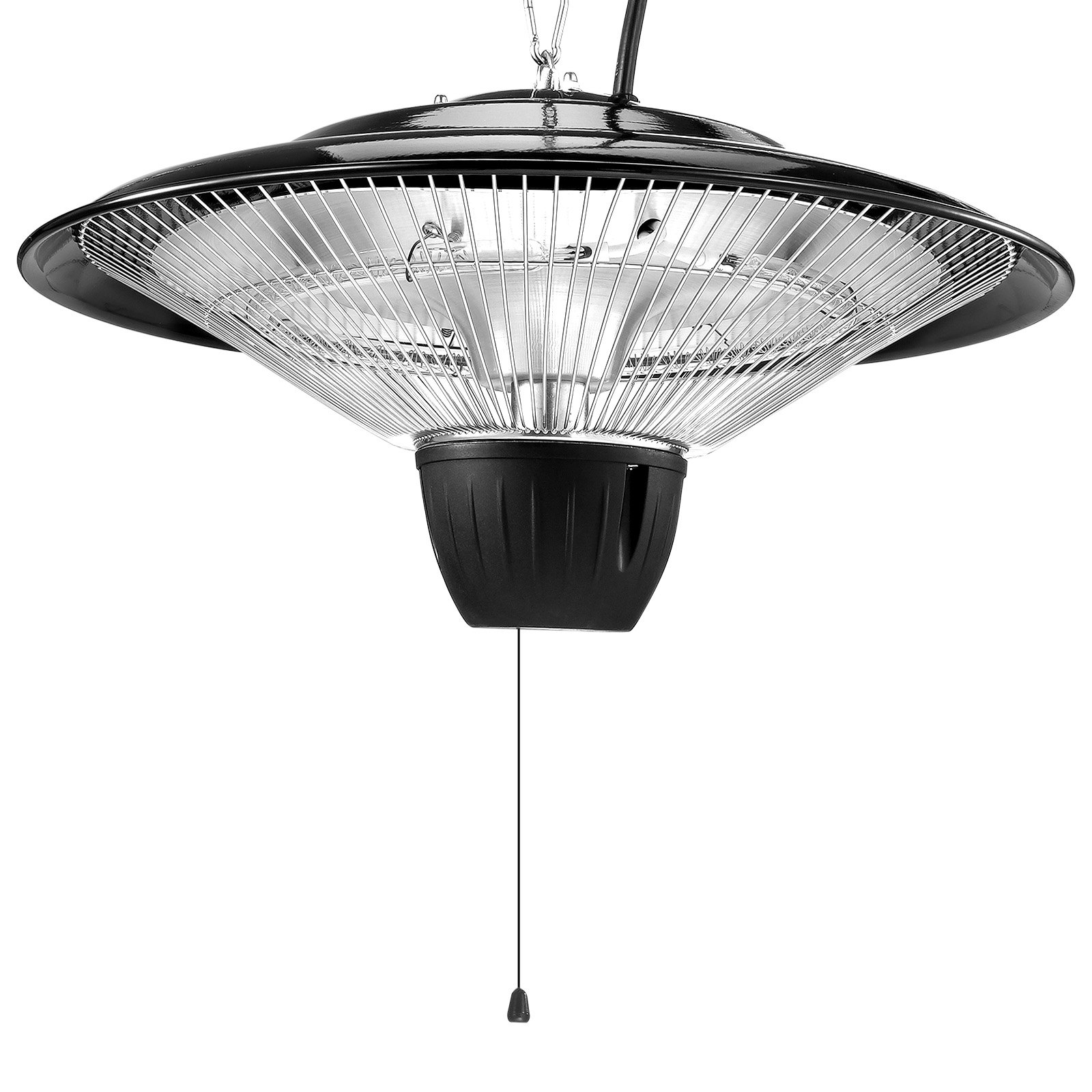 VEVOR Hanging Patio Heater, 1500W Outdoor/Indoor Electric Space Infrared Heater, IP34 Protection Ceiling Heater with 23.6 inch Pull Cord & 20 inch Adjustable Chain, for Porch,Patio,Dining Room,Studio