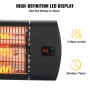 VEVOR infrared heater with high-definition led display, 3 heat levels, and 24-hour timer.