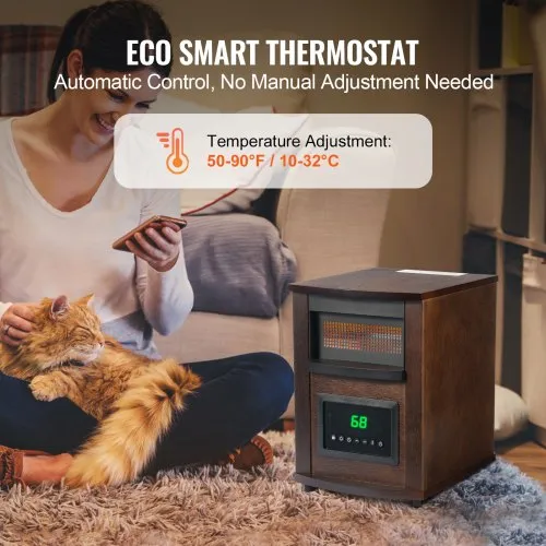 VEVOR Infrared Heater, 1500W Remote Control Electric Space Heater