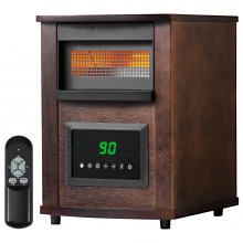 VEVOR Infrared Heater, 1500W Remote Control Electric Space Heater, LED Patio Heater w/ 3 Speeds & Timer & Overheat/Tip-Over Protection & Child Lock, for Bedroom,Living Room,Nursery,Studio,MDF