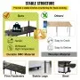 VEVOR Outdoor Mobile Kitchen, Portable Multifunctional Camp Box with Wheels All in One Integrated Cooking Station with Windproof Stove, Folding Tables Storage Organizer, Black
