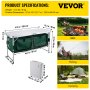 VEVOR Aluminum Portable Folding Camp Station with Storage Organizer & 4 Adjustable Feet Quick Installation for Outdoor Picnic Beach Party Cooking, Green