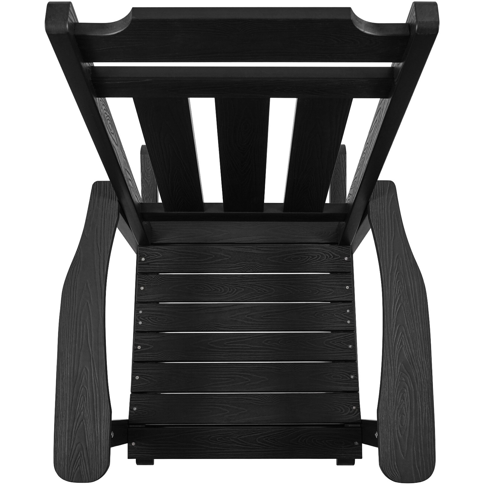 VEVOR Porch Rocker, HIPS Outdoor Rocking Chair, High Back Patio Rocking Chair with Smooth Armrests, Supports up to 400 lbs, for Garden, Balcony, Porch, Black