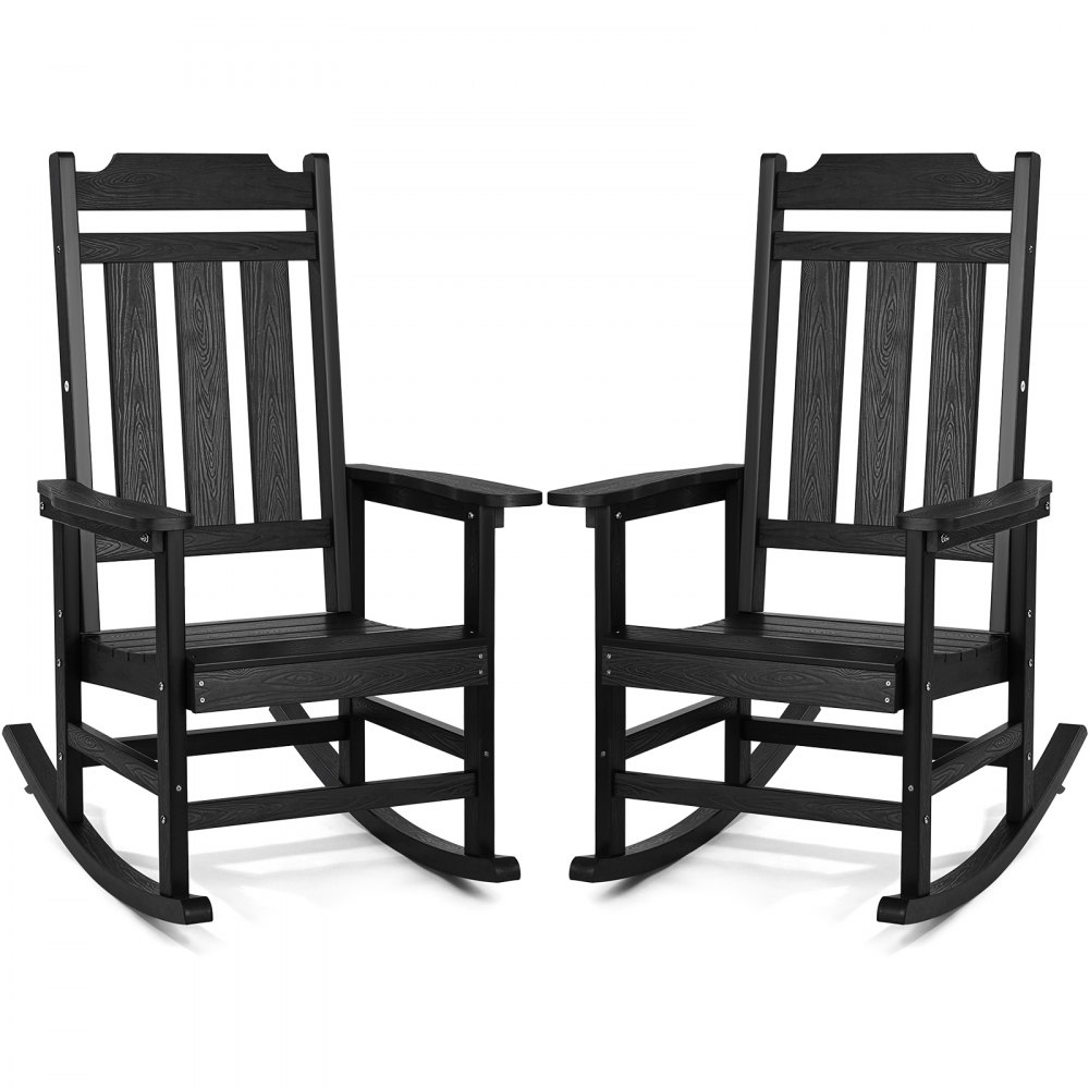 VEVOR Porch Rocker HIPS Outdoor Rocking Chair High Back 2 pcs 400 lbs Weight