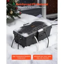 VEVOR Outdoor Electrical Box Waterproof, 9.4 x 4.3 x 2.8 in, IP54 Weatherproof Extension Cord Cover, Large Outlet Connection Box Plug Protector with 6 Cable Entry, for Power Strip, Holiday Light Decor